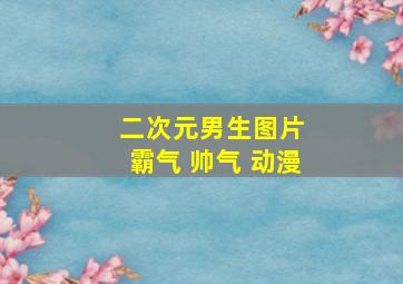 二次元男生图片 霸气 帅气 动漫